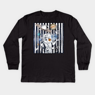 THE SPACE JUGGLER Kids Long Sleeve T-Shirt